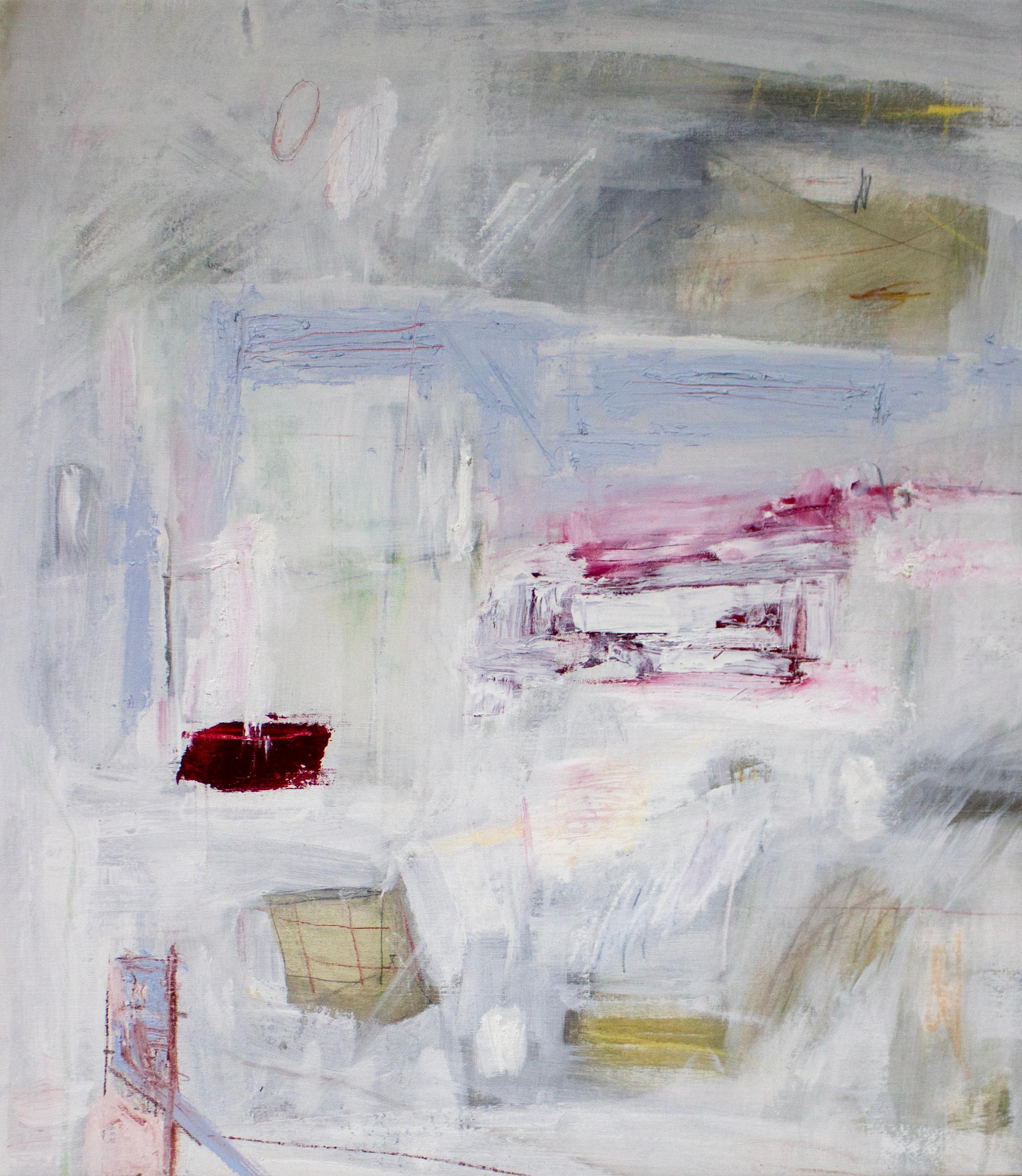 Brian Jerome Abstract Painting - Confined in Windowless Quarters; Viewing the External