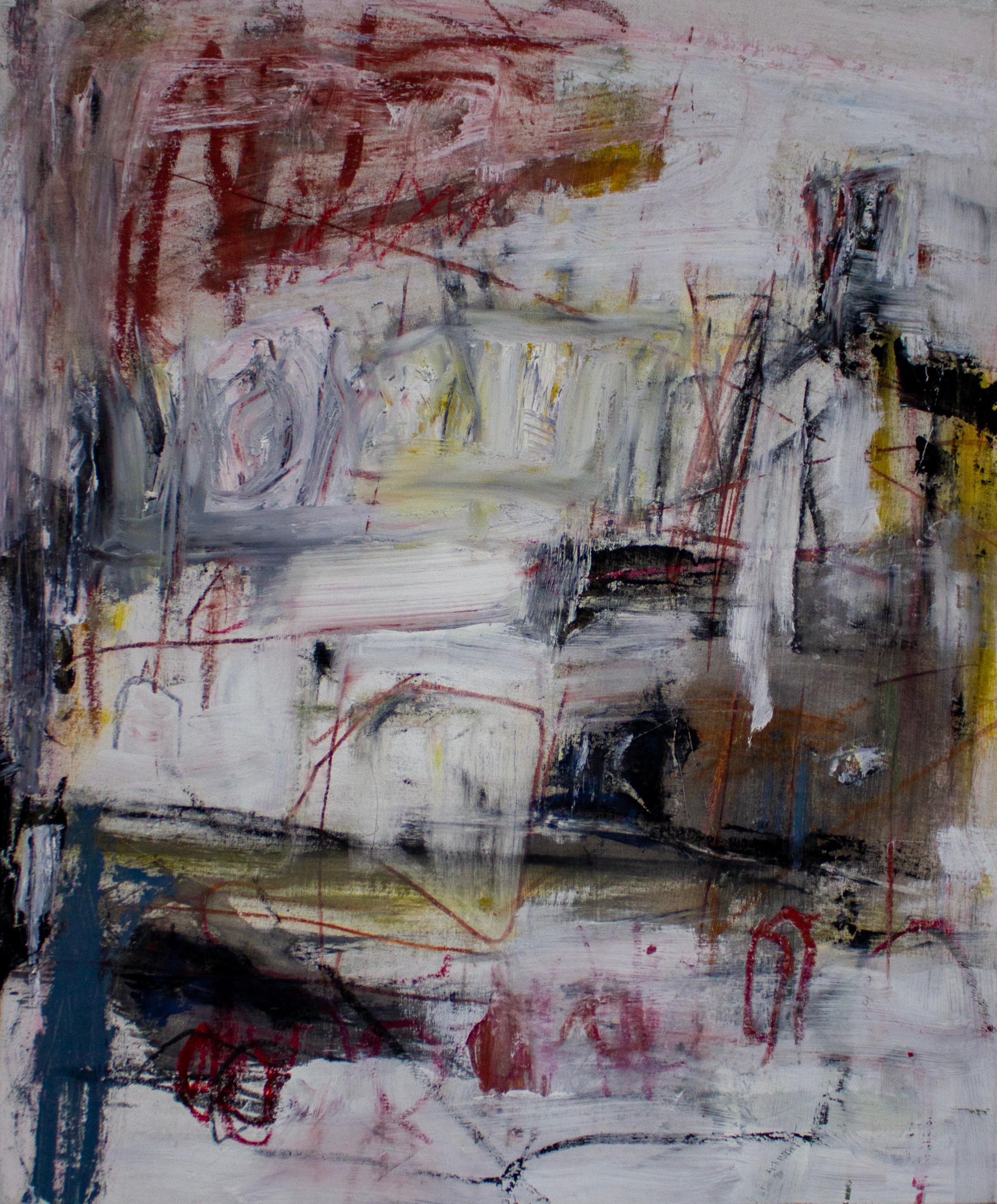 Brian Jerome Abstract Painting – Unerreichbare Zeit, um respektvoll über das zu berichten, was geschehen ist