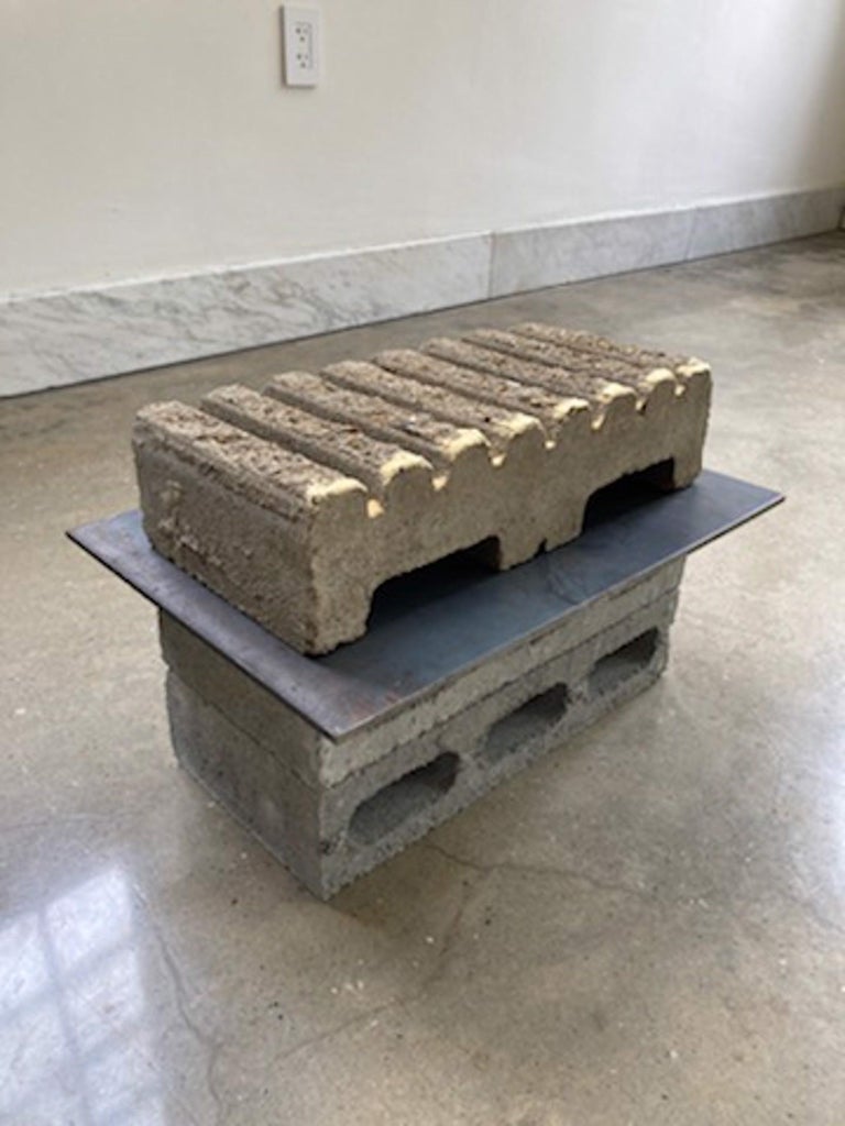 ON THE HUSTINGS (PHASES) - Concrete industrial sculpture diptych - Abstract Sculpture by Brian Jobe