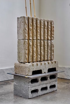 ON THE HUSTINGS (RISE) - Concrete Industrial Sculpture with Bamboo