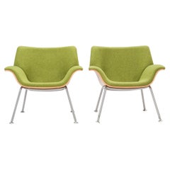 Brian Kane for Herman Miller Green Swoop Plywood Armchairs, Set of 2