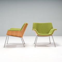 Brian Kane für Herman Miller Grüne geschwungene Sperrholzsessel, 2er-Set