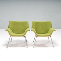Herman Miller by Brian Kane Grüne geschwungene Sperrholzsessel, Zweier-Set