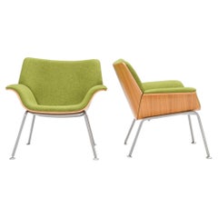 Brian Kane for Herman Miller Green Swoop Plywood Armchairs, Set of Two