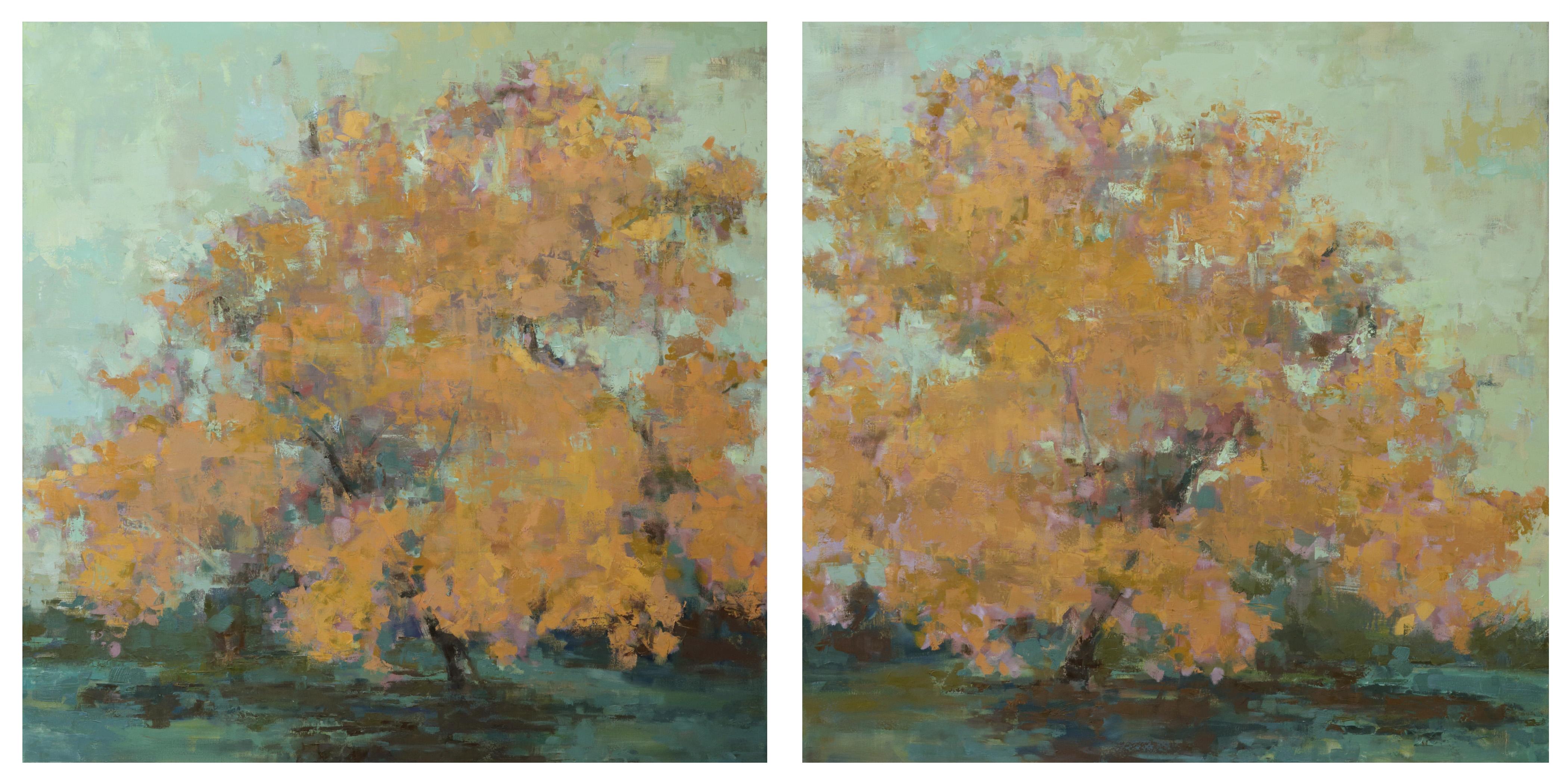 Brian Keith Stephens Landscape Painting - "Before You Took a Nap / After You Took the Bath (Diptych)" (2025)