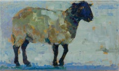 « Butterfly Kisses for You #2 », peinture de moutons à l'huile sur lin, 2018