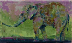 « Butterfly Kisses for You #5 » - Peinture d'animal à l'huile sur lin, 2018