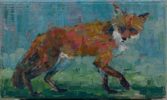 « Butterfly Kisses for You n°9 » - Peinture animalière d'un renard, 2018