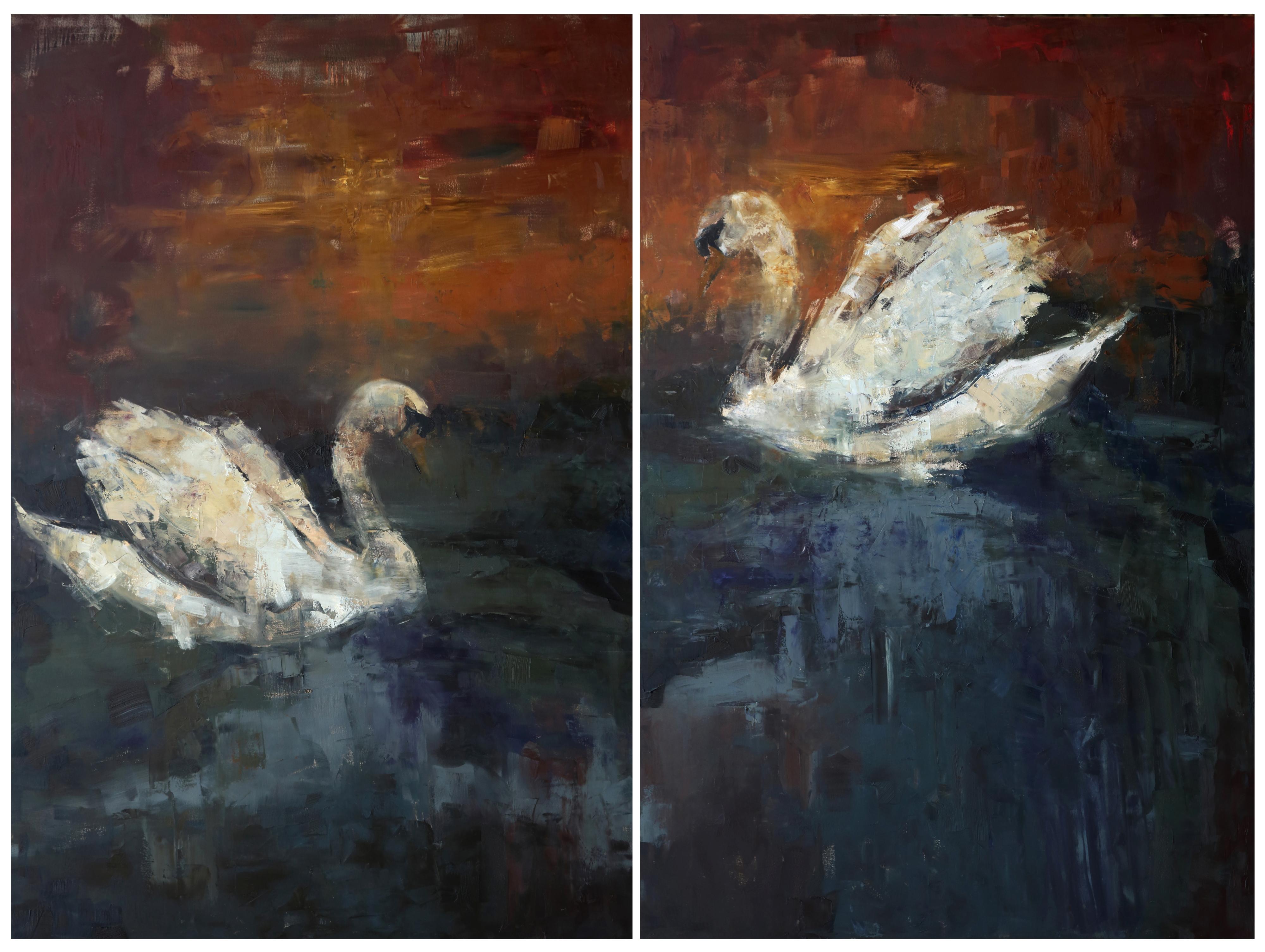 "Fisherman's Friend / Sailors Daughter (Diptych)" (2025), Oil and Wax Painting