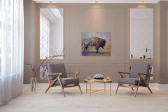 "Looks Like Sun" Original Buffalo Art by Brian Keith Stephens, Western Landscape