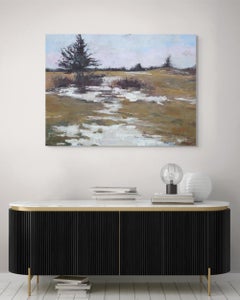 "Mi lugar secreto" (2025) Paisaje impresionista de llanura, Óleo/Cera sobre algodón