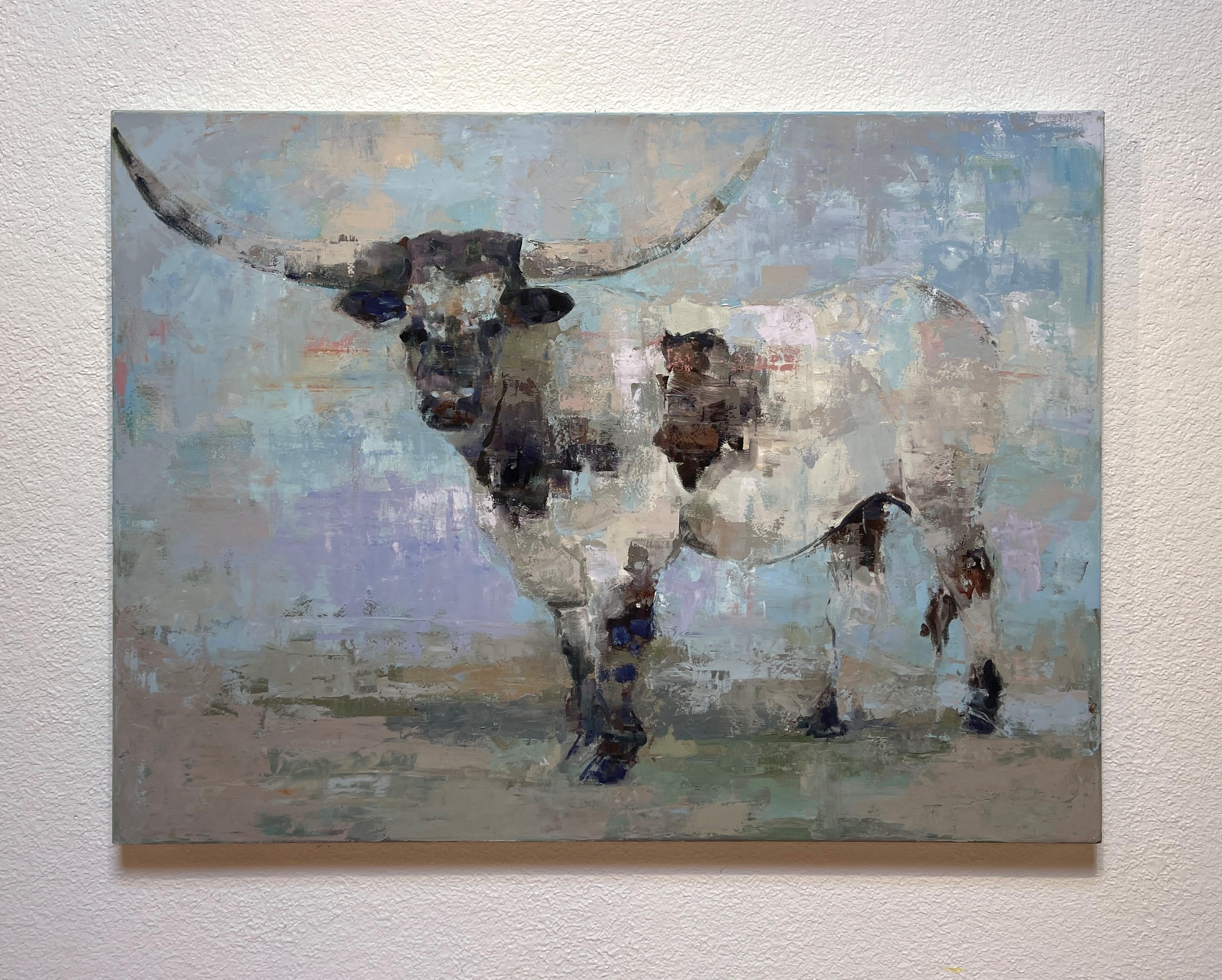 „Slow Speed“ Original Stiergemälde von Brian Keith Stephens, Texturierte Kunst im Angebot 2