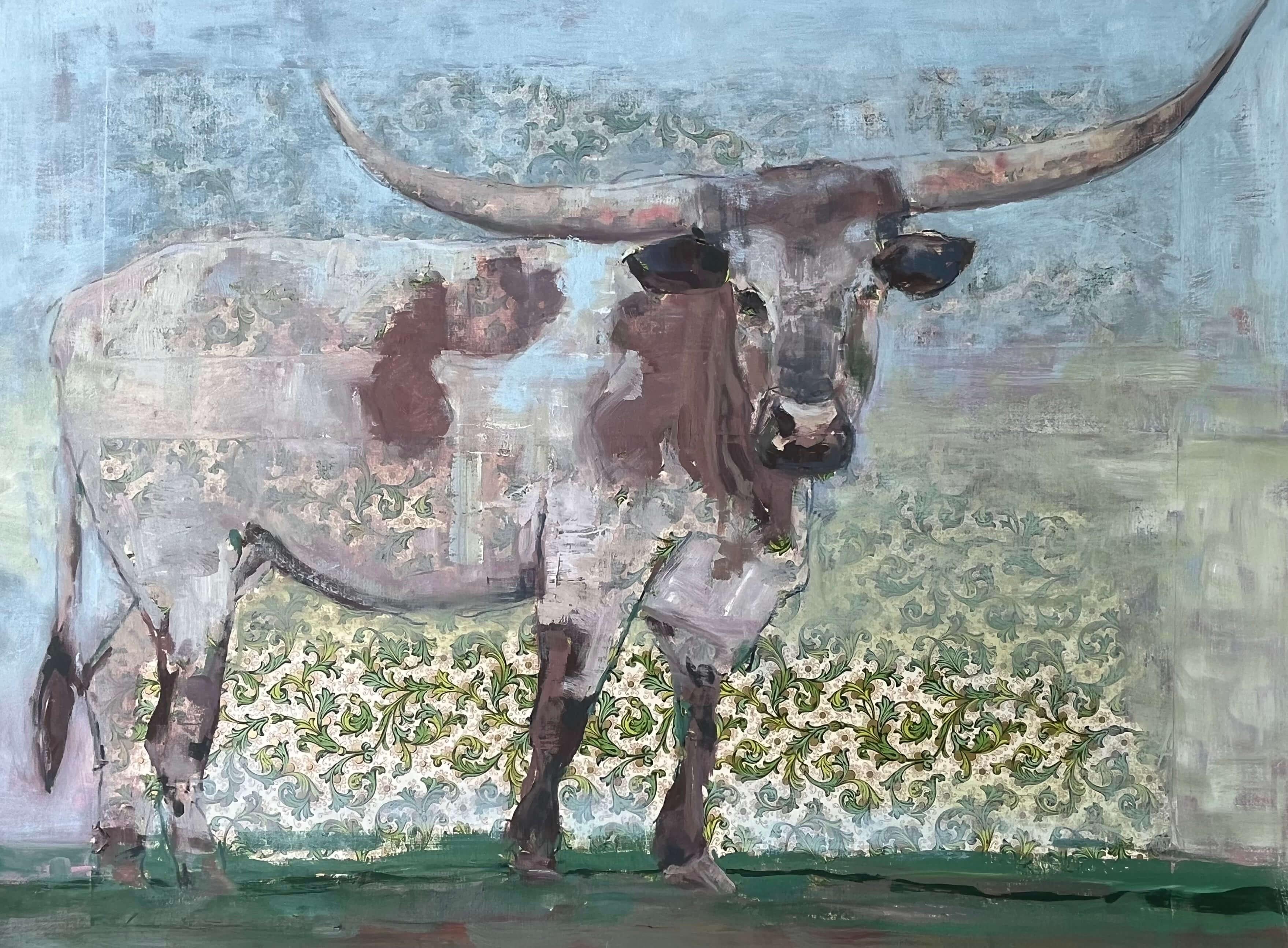 "The Weight of Small Things" (2024) Original Oil painting with Bull