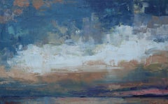 "Quando è l'ora felice" (2024) Paesaggio espressionista, pittura a olio e cera