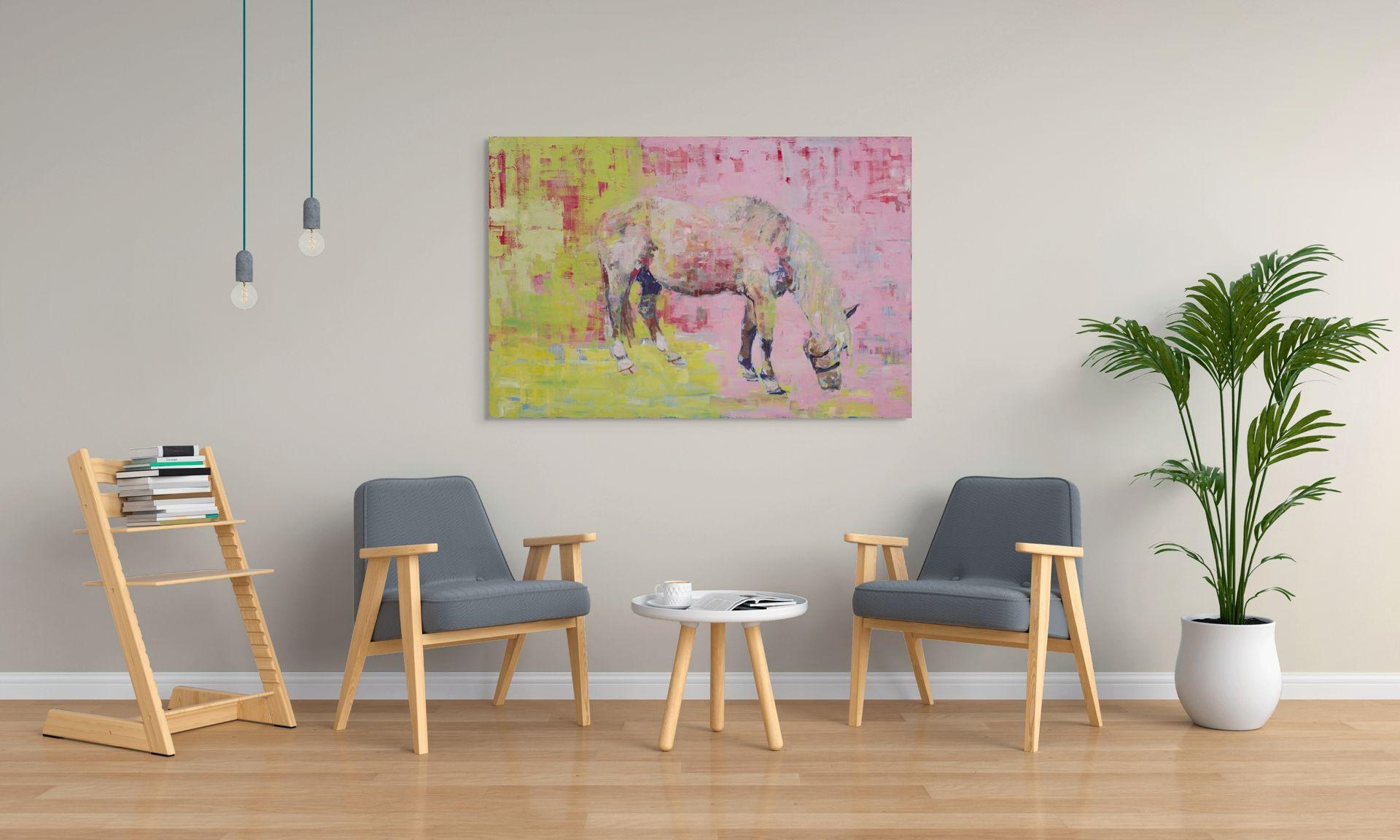 Dove cresce l'erba alta - Animal Painting Grigio di Brian Keith Stephens
