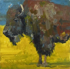 "Wild Things Return Act III" - Peinture à l'huile - Art animal de buffle