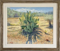 I Fiche d'India in Fiore, peinture, huile sur toile