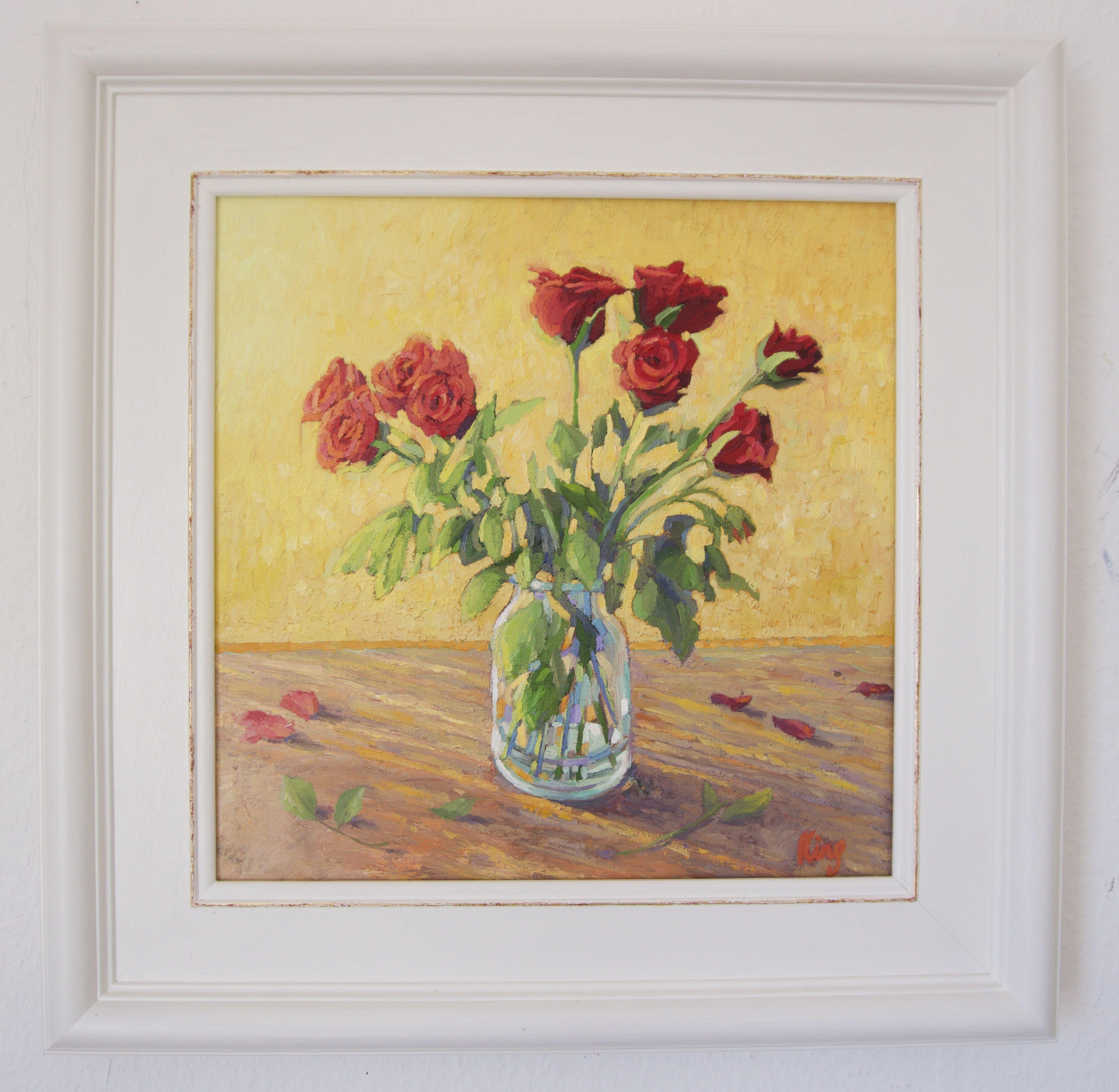 Red Roses, Painting, Oil on Canvas For Sale 1