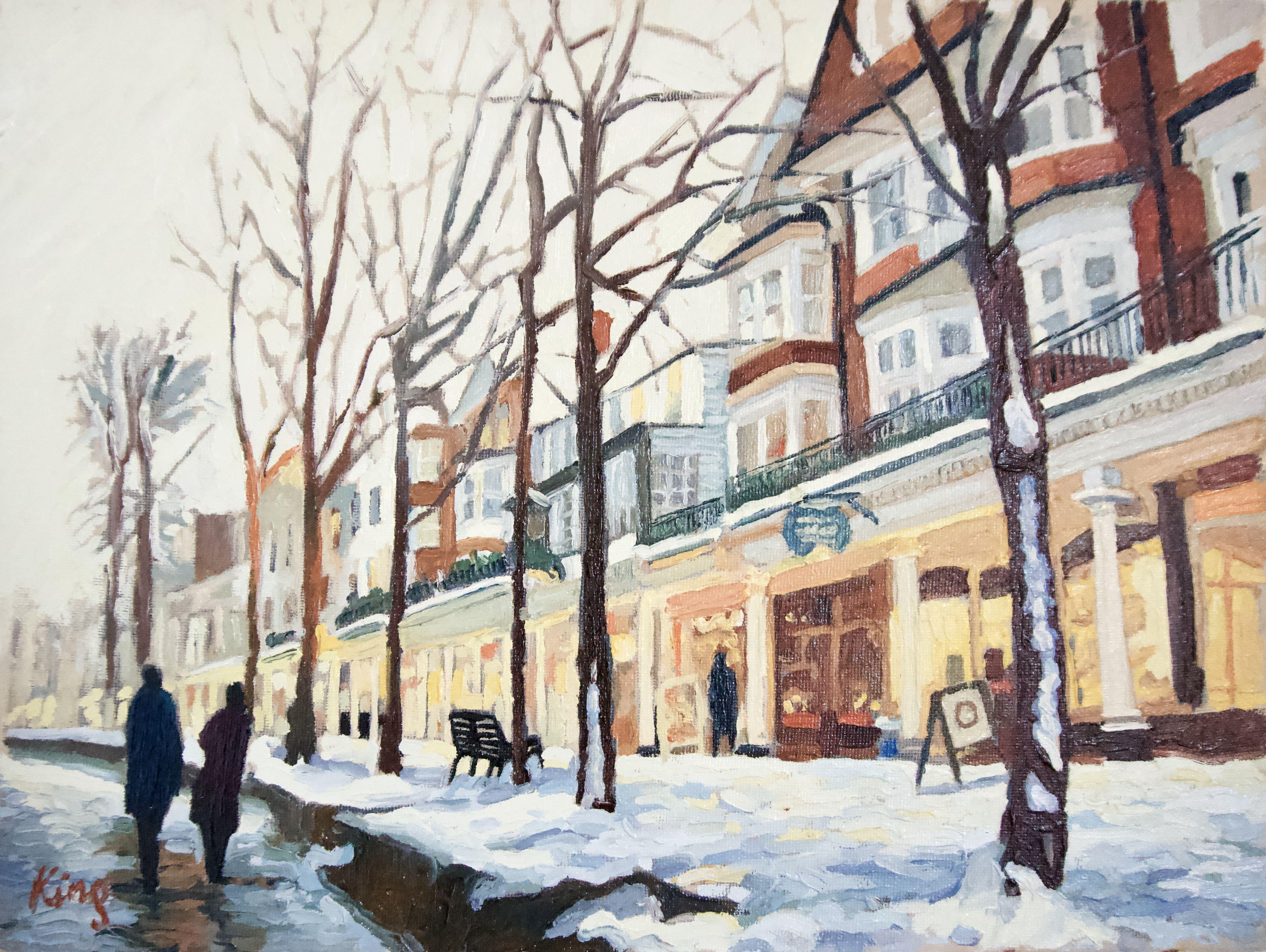« The Pantiles with Snow », peinture à l'huile sur toile
