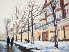 The Pantiles with Snow, Painting, Oil on Canvas