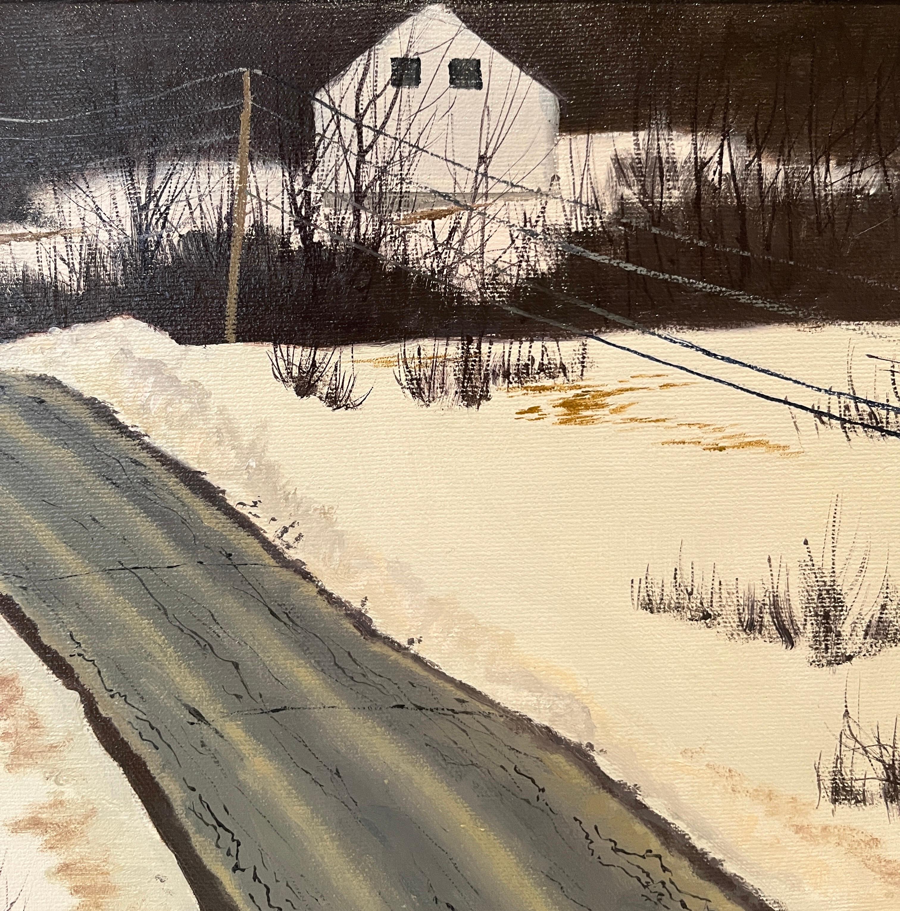 Straße im Winter – Painting von Brian Kliewer