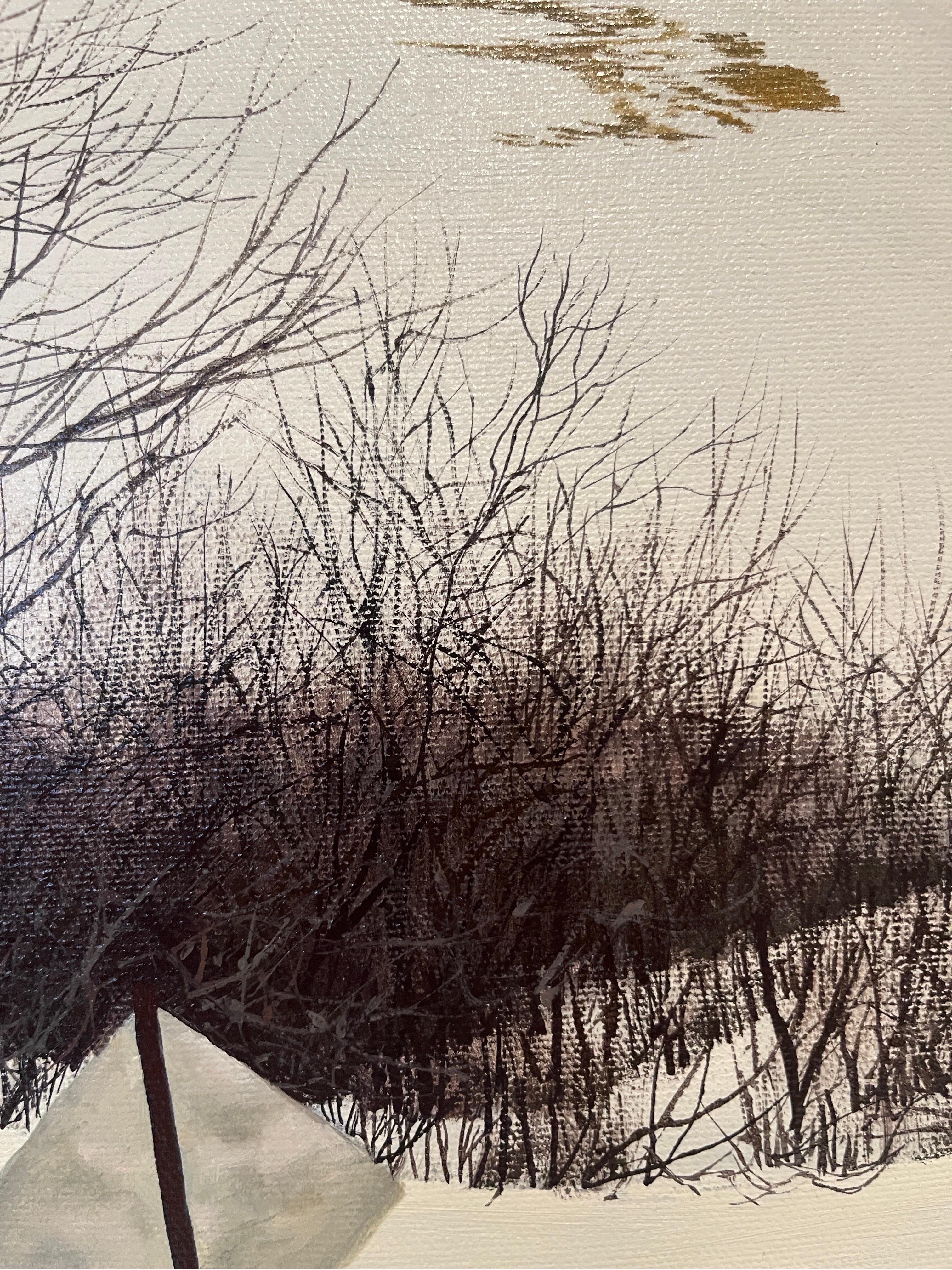 Road in Winter - American Realist Painting by Brian Kliewer