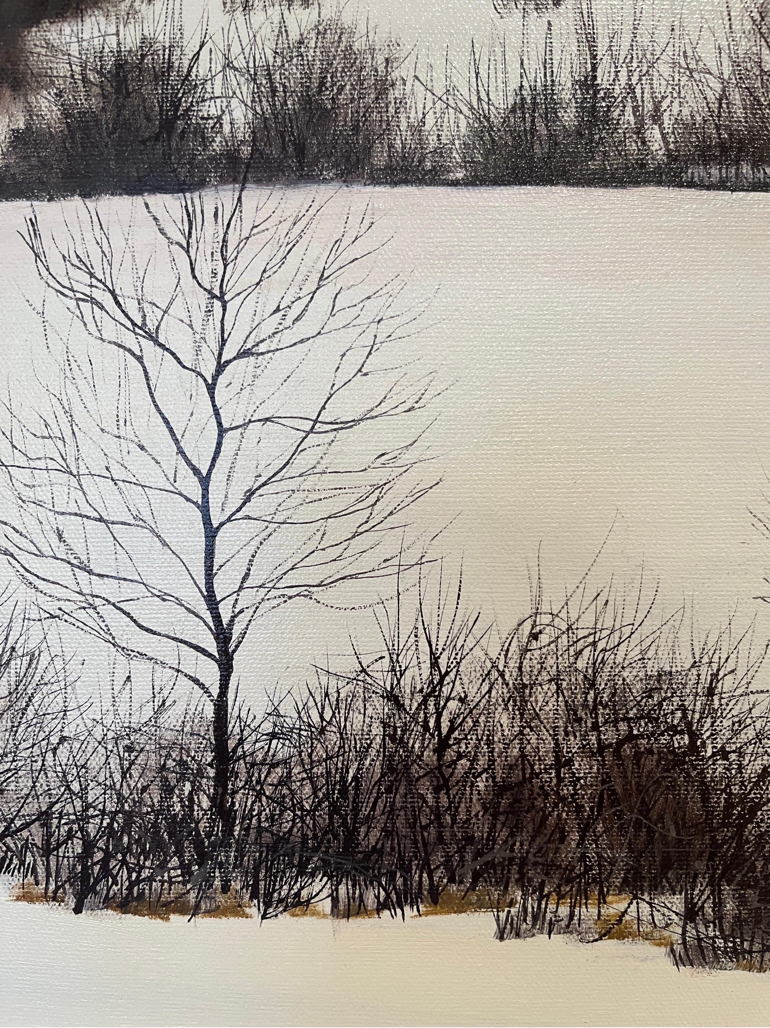 Il s'agit d'une peinture à l'huile originale sur toile. Elle représente une route sinueuse du Maine en hiver. Elle fait partie d'une paire, l'autre œuvre représentant la même scène en été. 
Les deux sont actuellement mis aux enchères ici.

Williams
