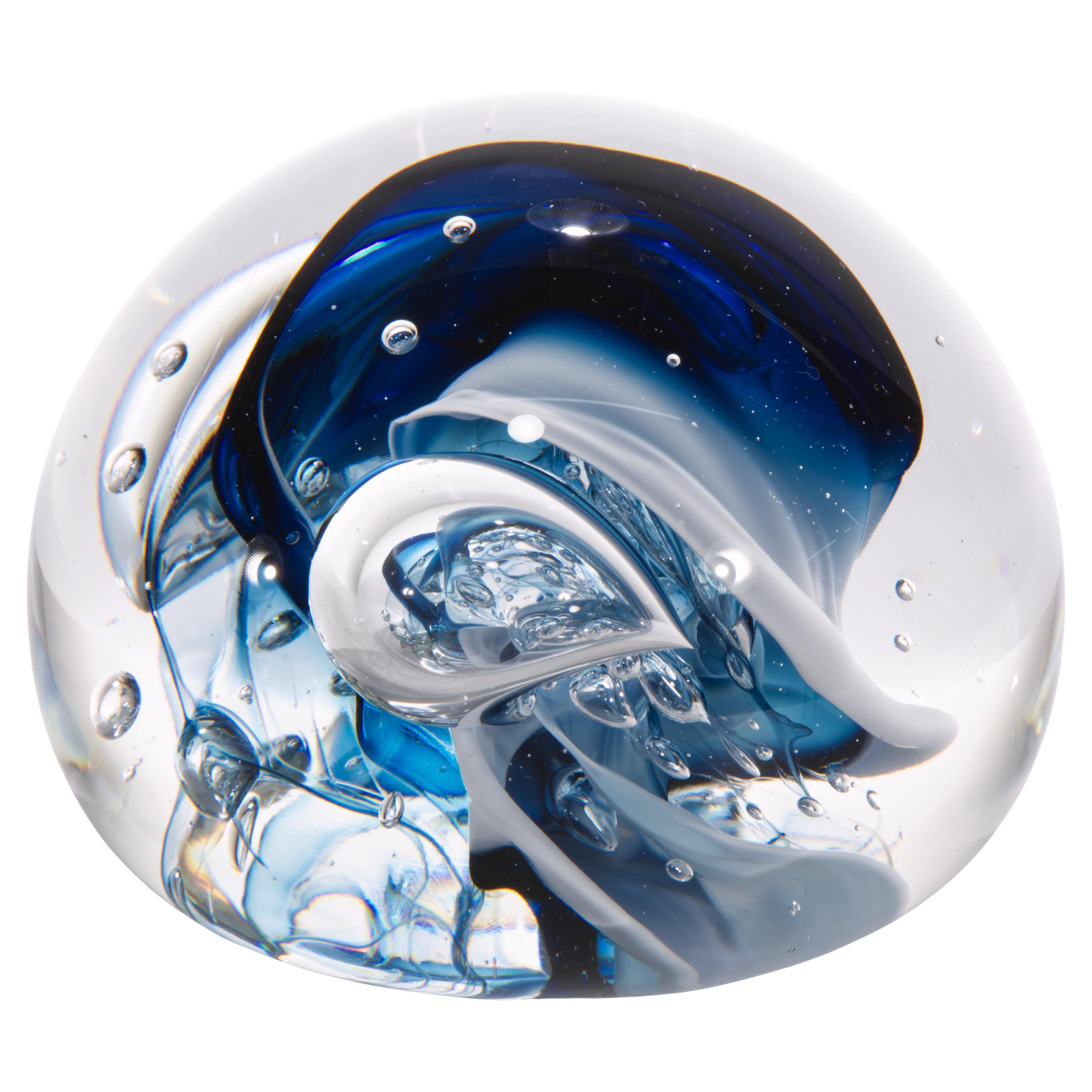Brian Lonsway Large Paperweight, American Art Studio Glass, 1997