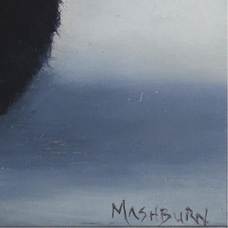 „Schwarze Katze“ (2024) von Brian Mashburn, Original-Ölgemälde auf Holz 4