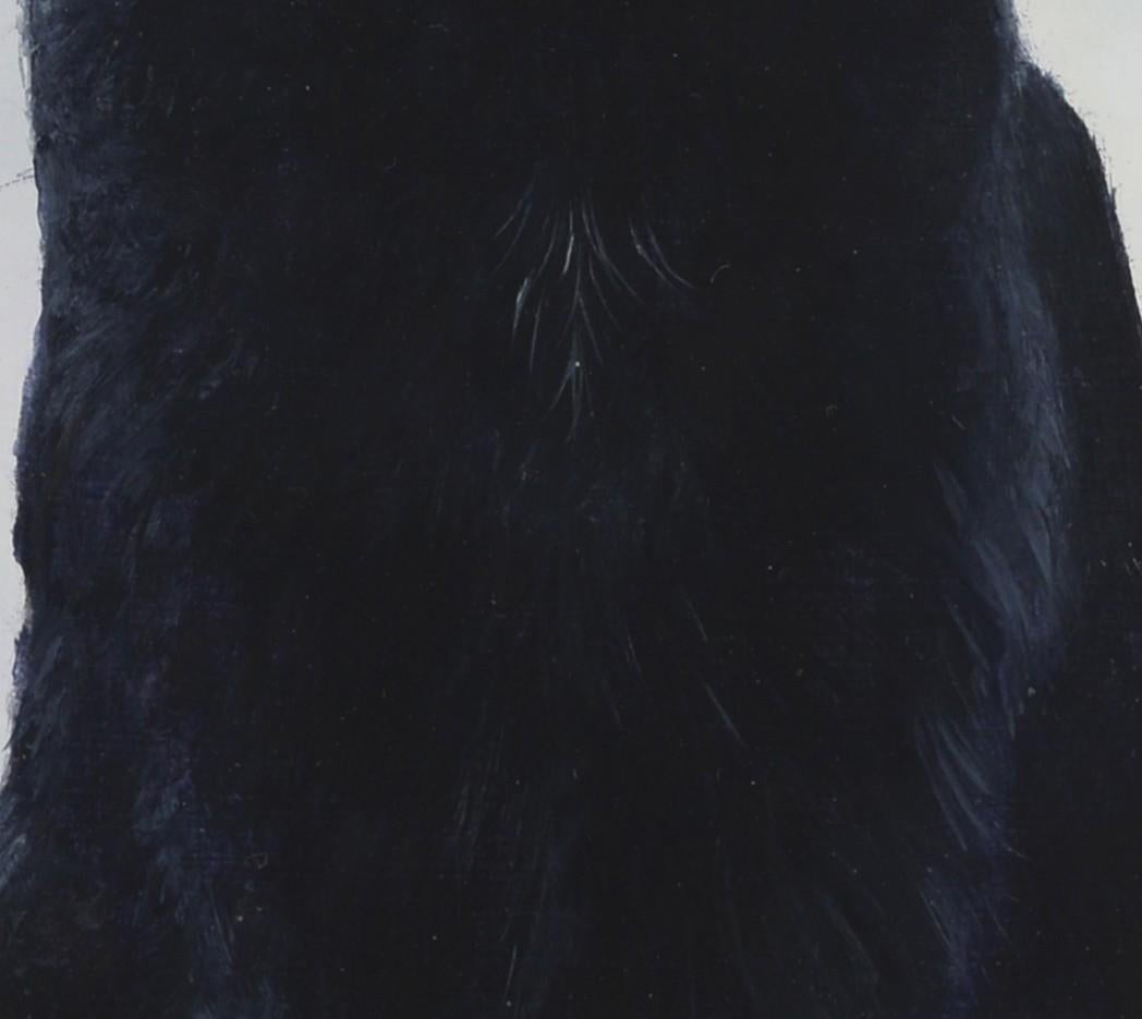„Schwarze Katze“ (2024) von Brian Mashburn, Original-Ölgemälde auf Holz 7
