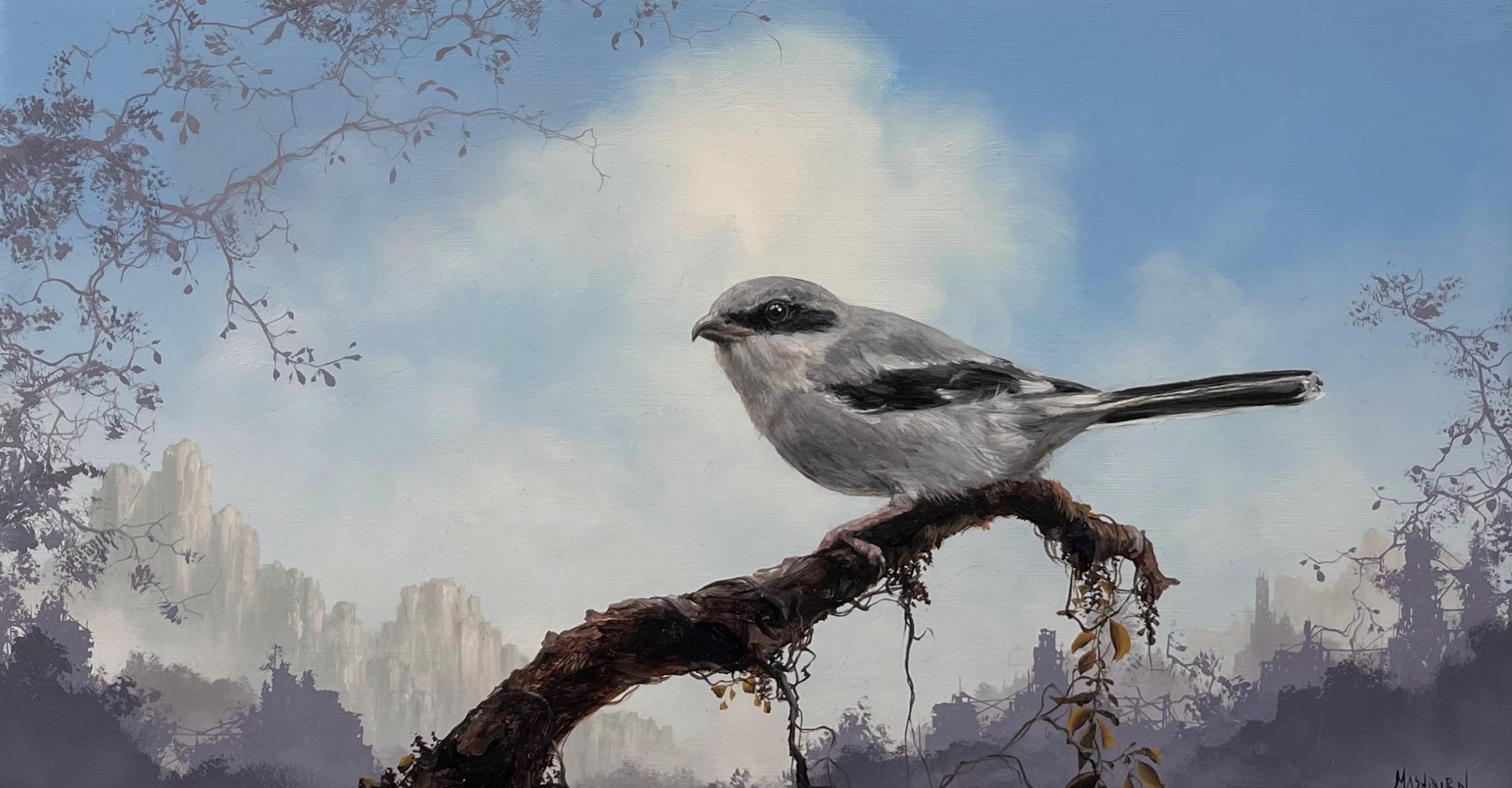 Brian Mashburn Landscape Painting - "Butcher Bird" Original oil painting