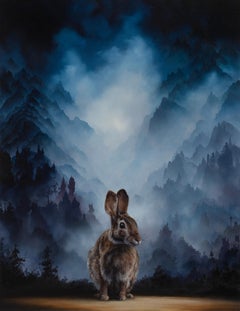 Retro "Cottontail" Original handmade oil painting