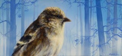 « Goldenfinch in Winter », peinture à l'huile originale