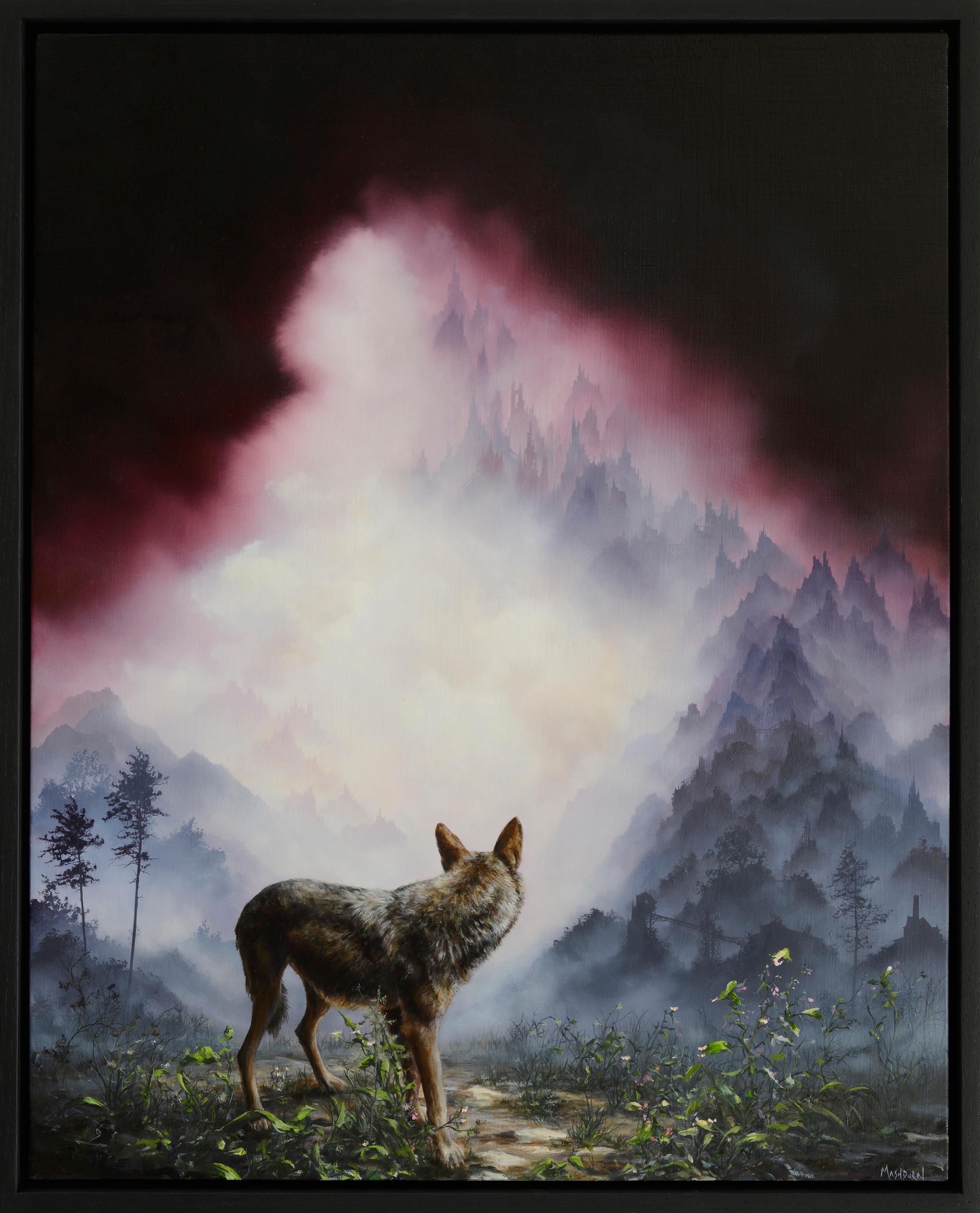 red wolf painting