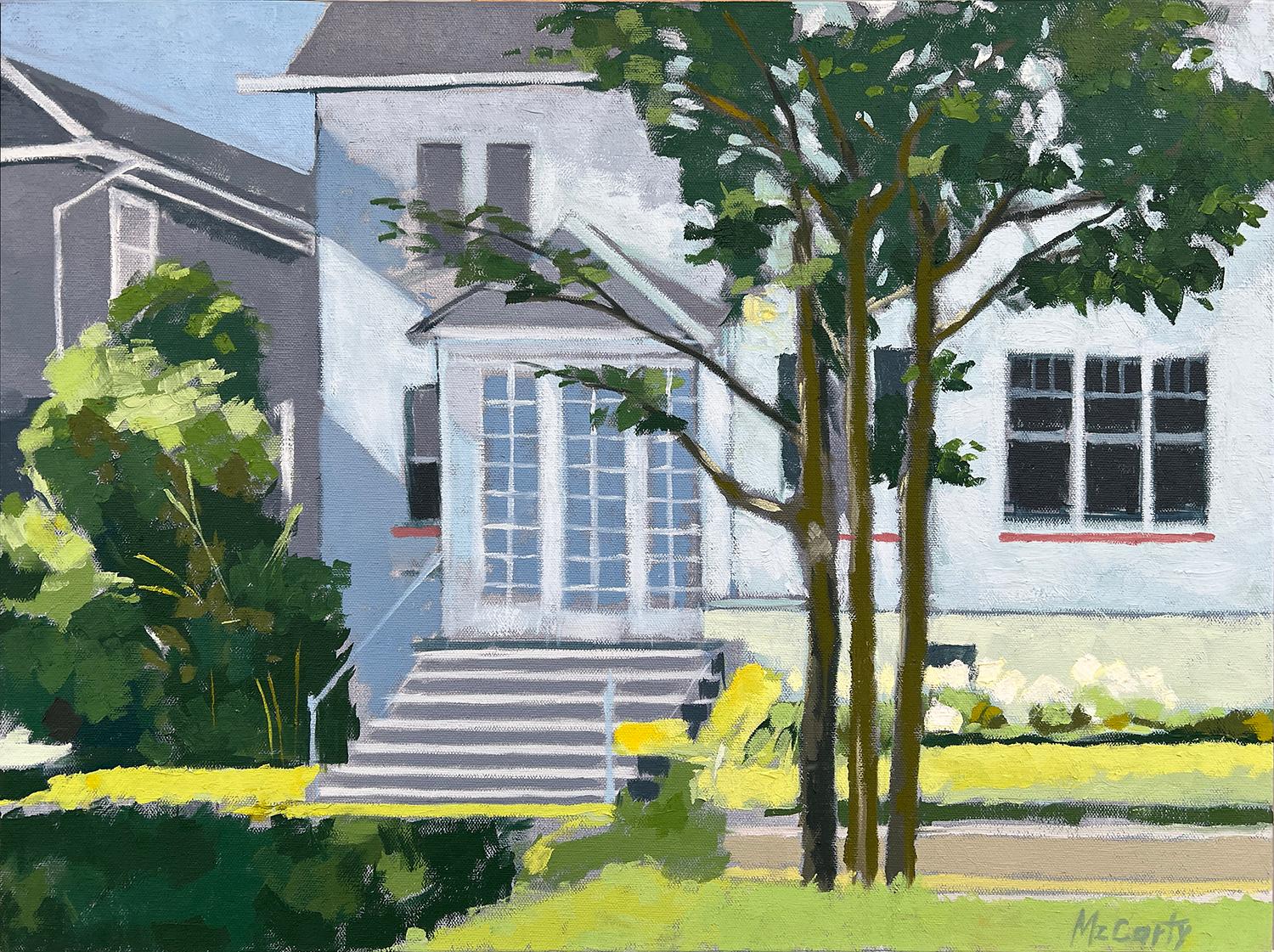Across the Street, Oil Painting