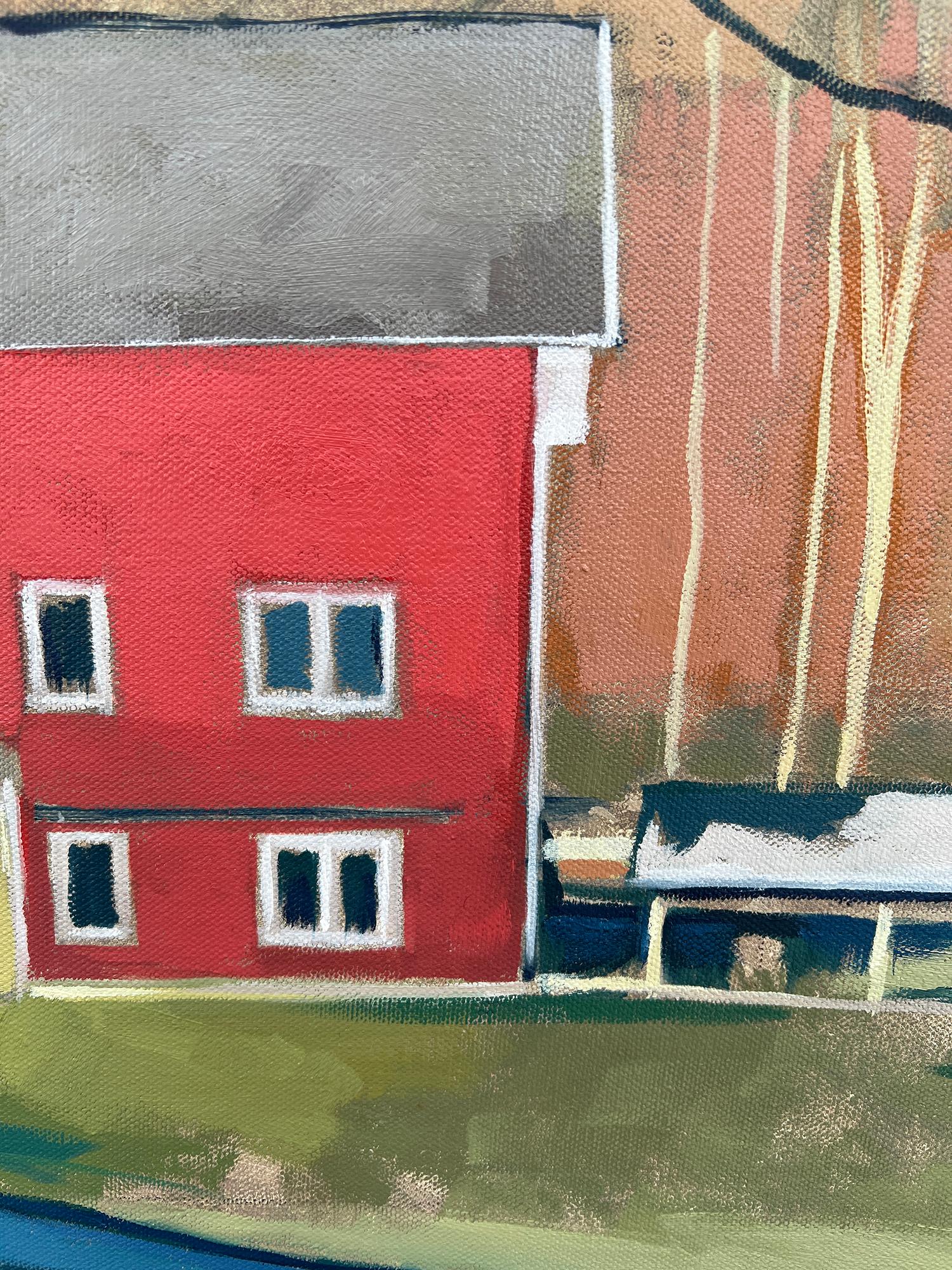 Barn in Afternoon, Oil Painting For Sale 1