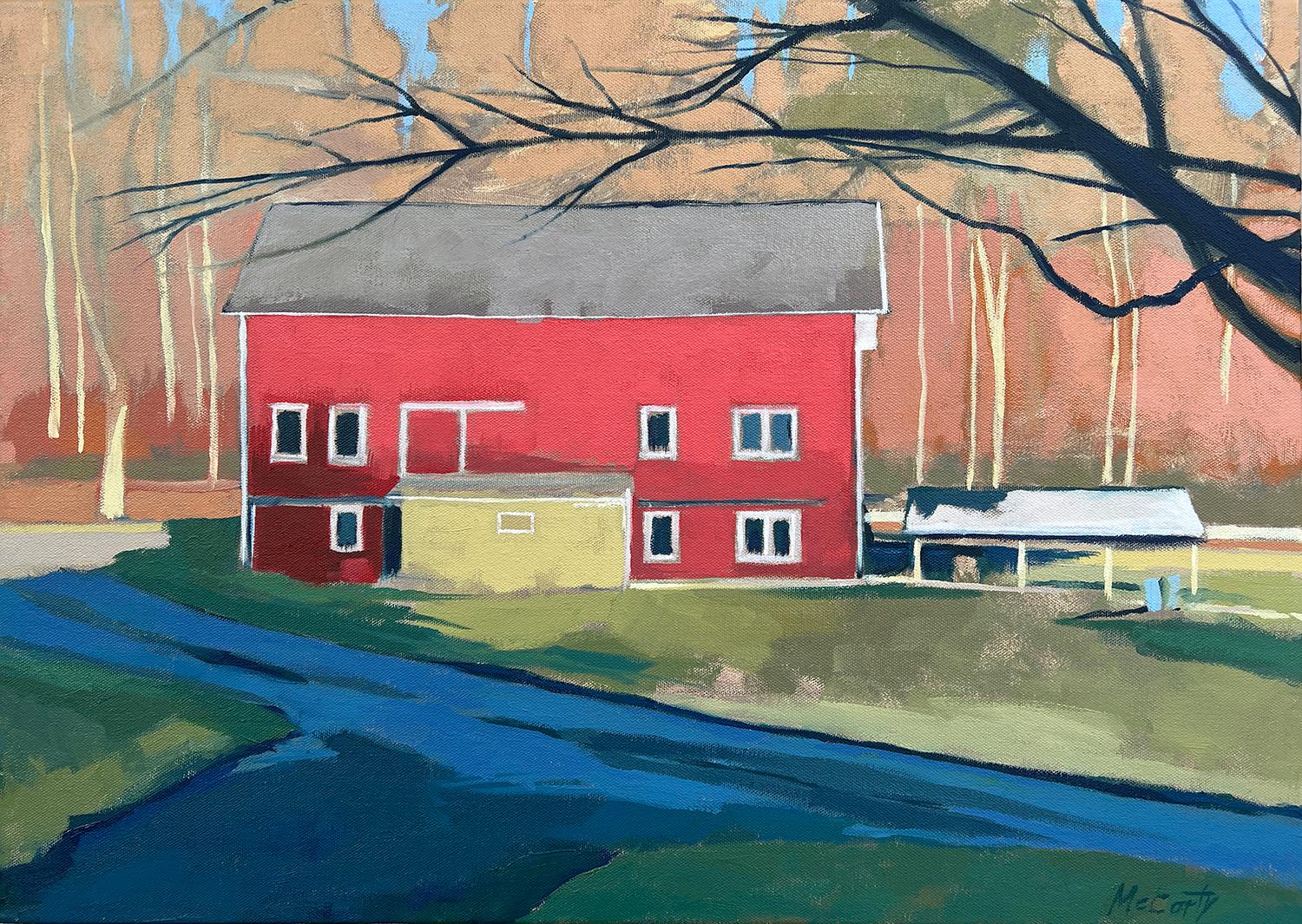 Brian McCarty Interior Painting - Barn in Afternoon, Oil Painting