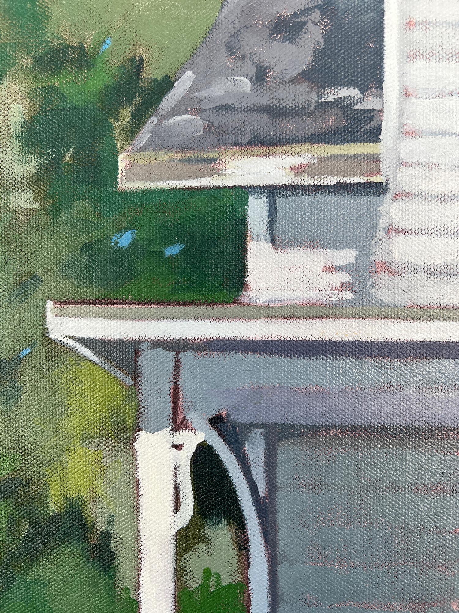 Casa vuota, pittura a olio - Interior Painting Grigio di Brian McCarty
