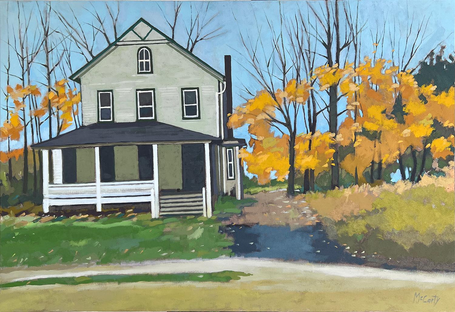 Brian McCarty Interior Painting - House in Fall, Oil Painting