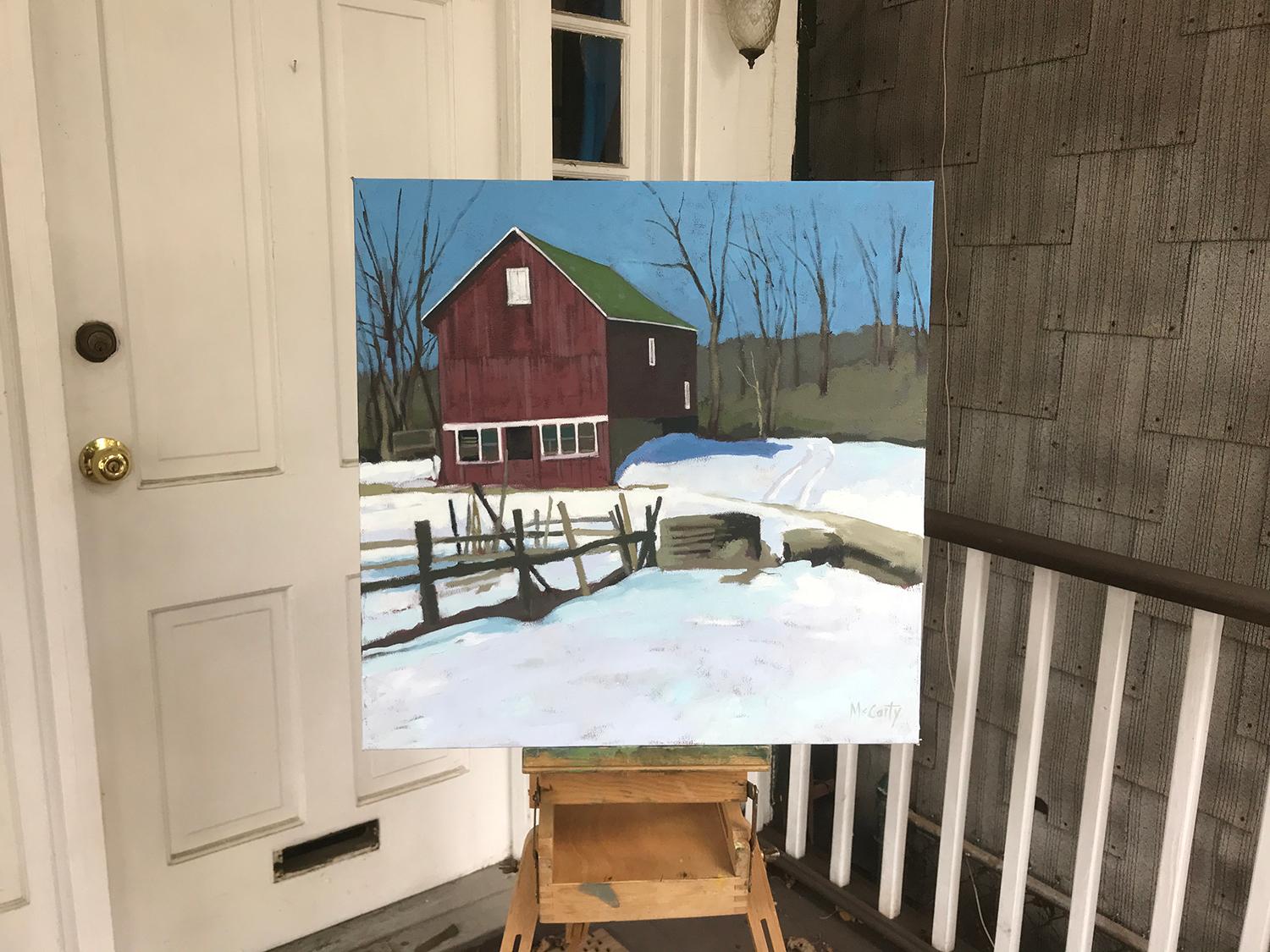 Haus im Winter, Ölgemälde (Abstrakter Impressionismus), Painting, von Brian McCarty