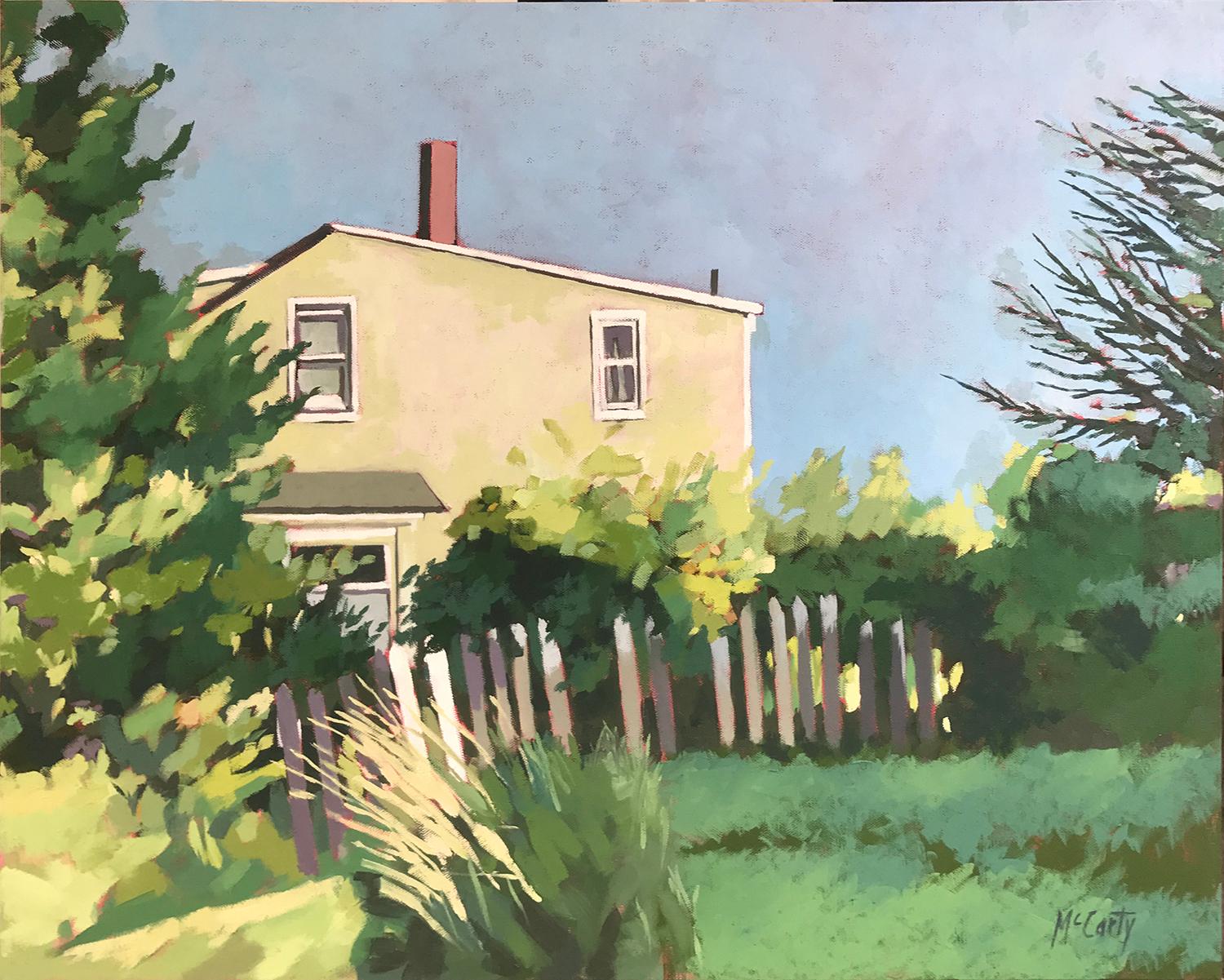 House with Gate, Oil Painting