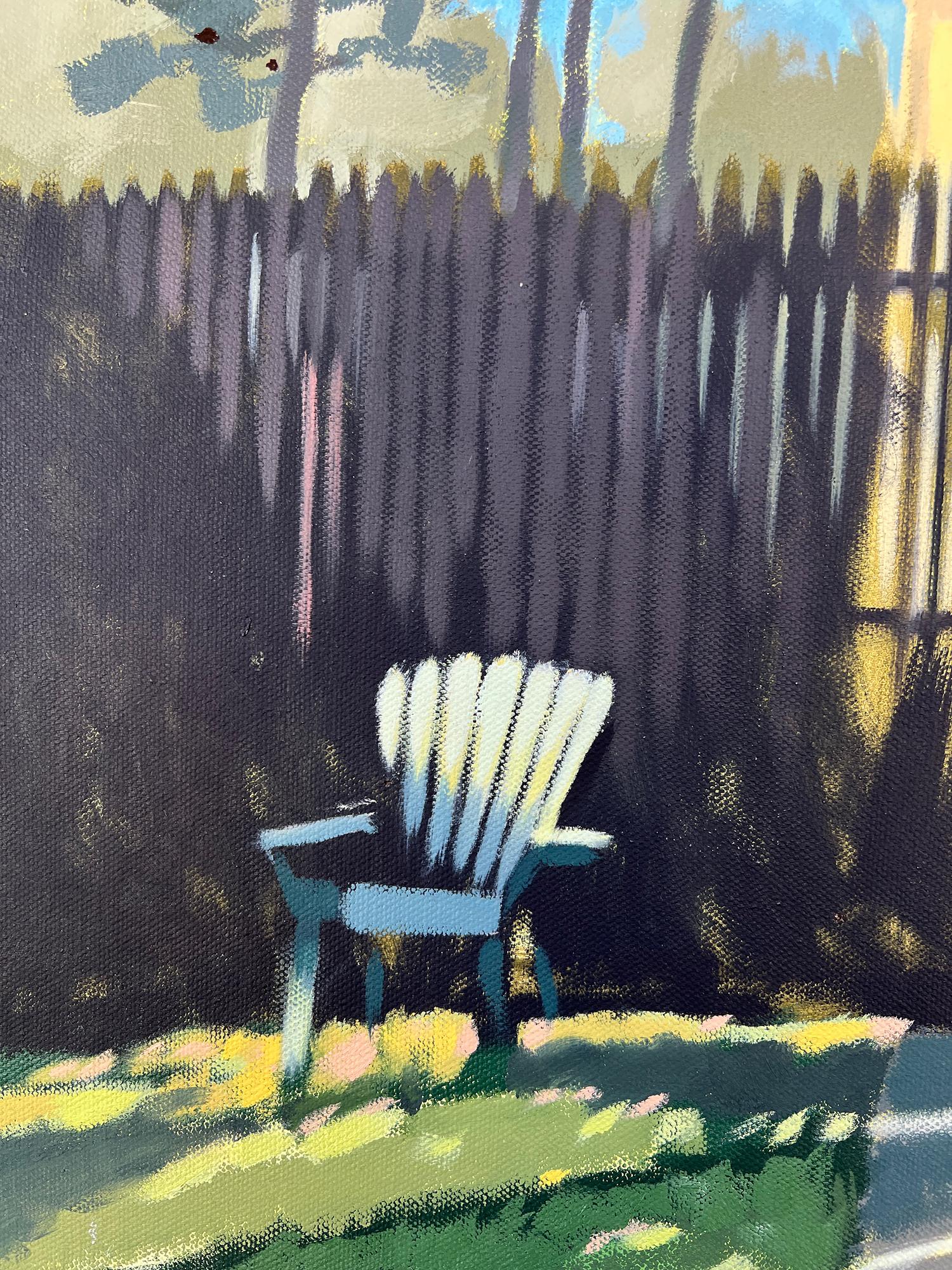 Shady Lawn, Ölgemälde (Blau), Interior Painting, von Brian McCarty