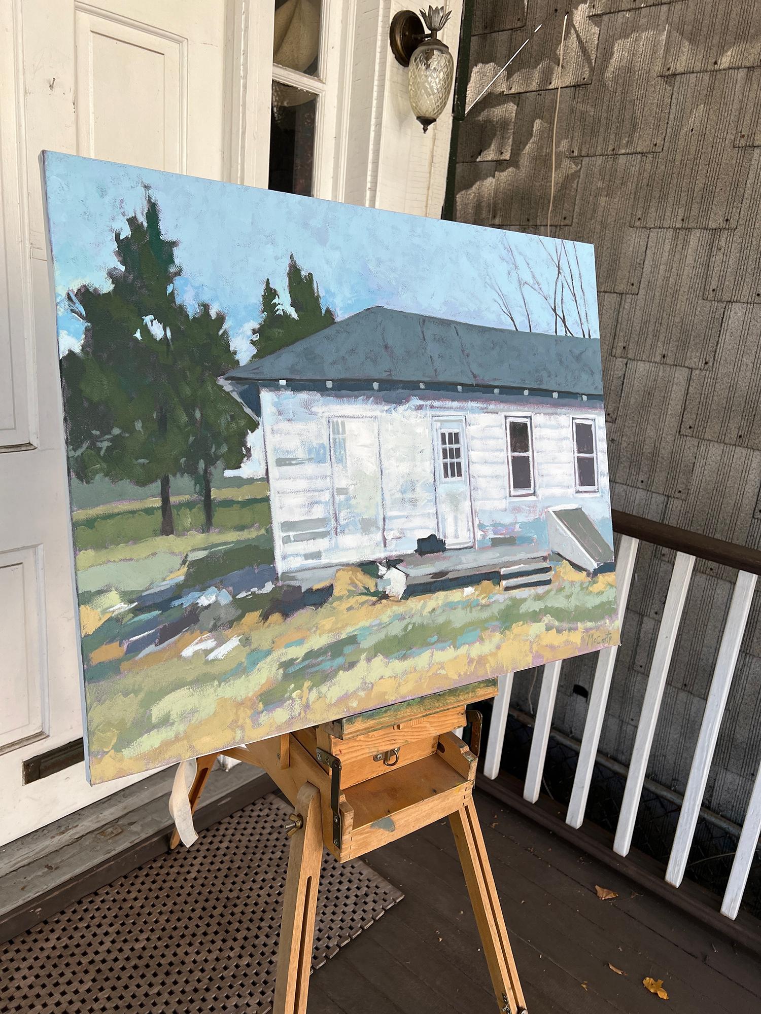 The White Shed, Oil Painting - Impressionist Art by Brian McCarty