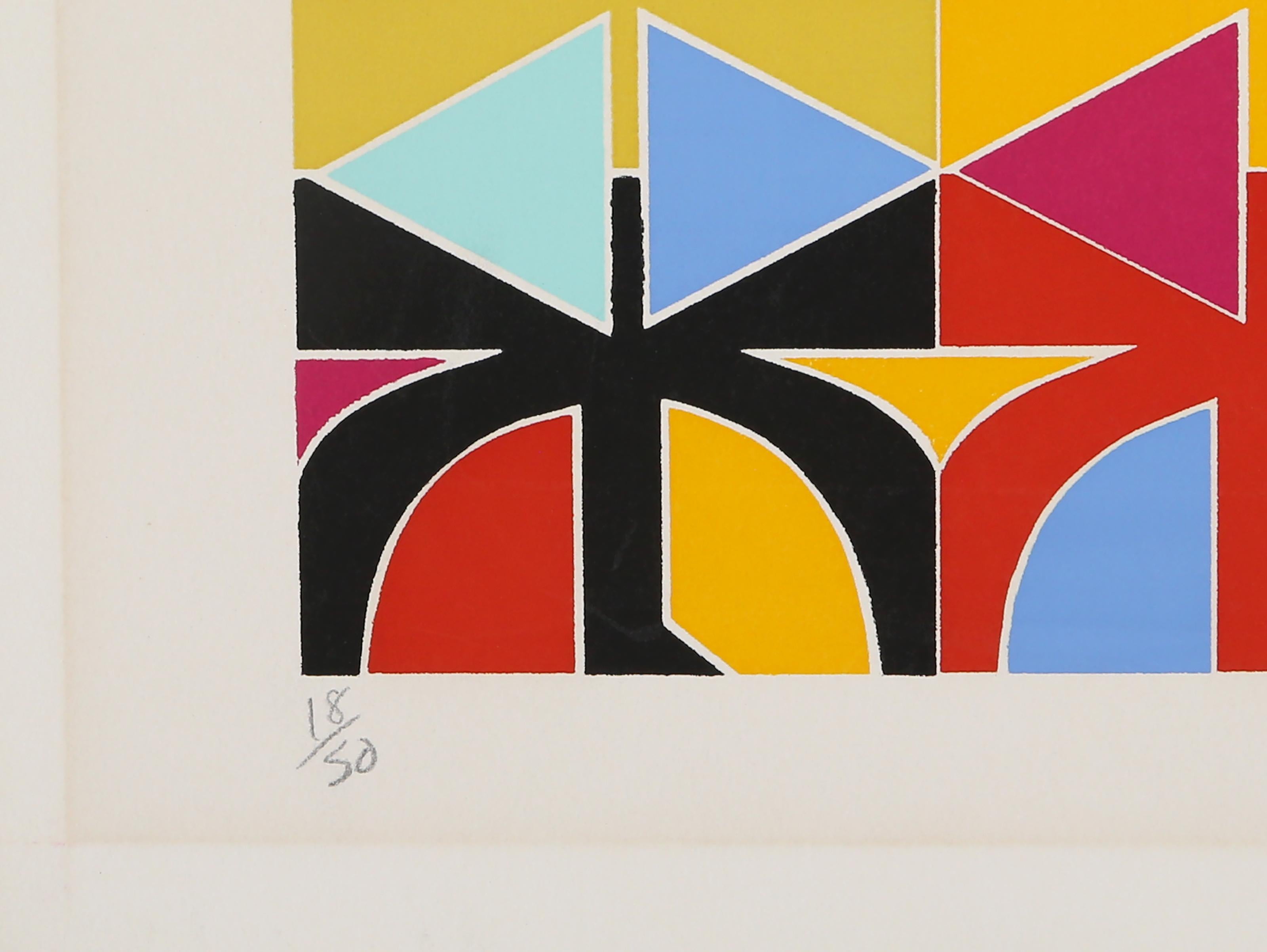Afternoon, Abstract Geometric Screenprint by Brian McKinney For Sale 2
