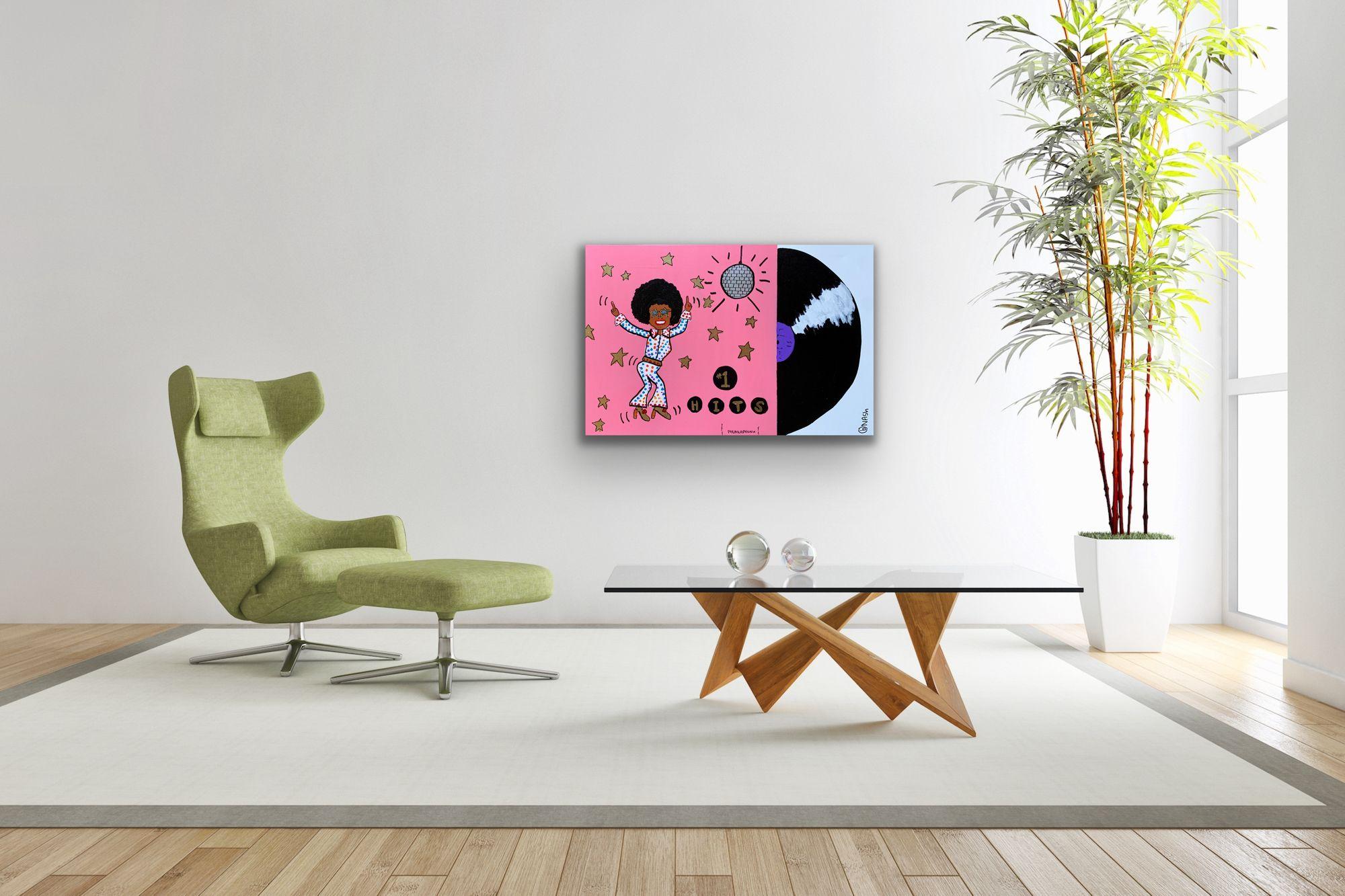 #1 Disco Hits, Pittura, Acrilico su tela - Painting Pop Art di Brian Nash
