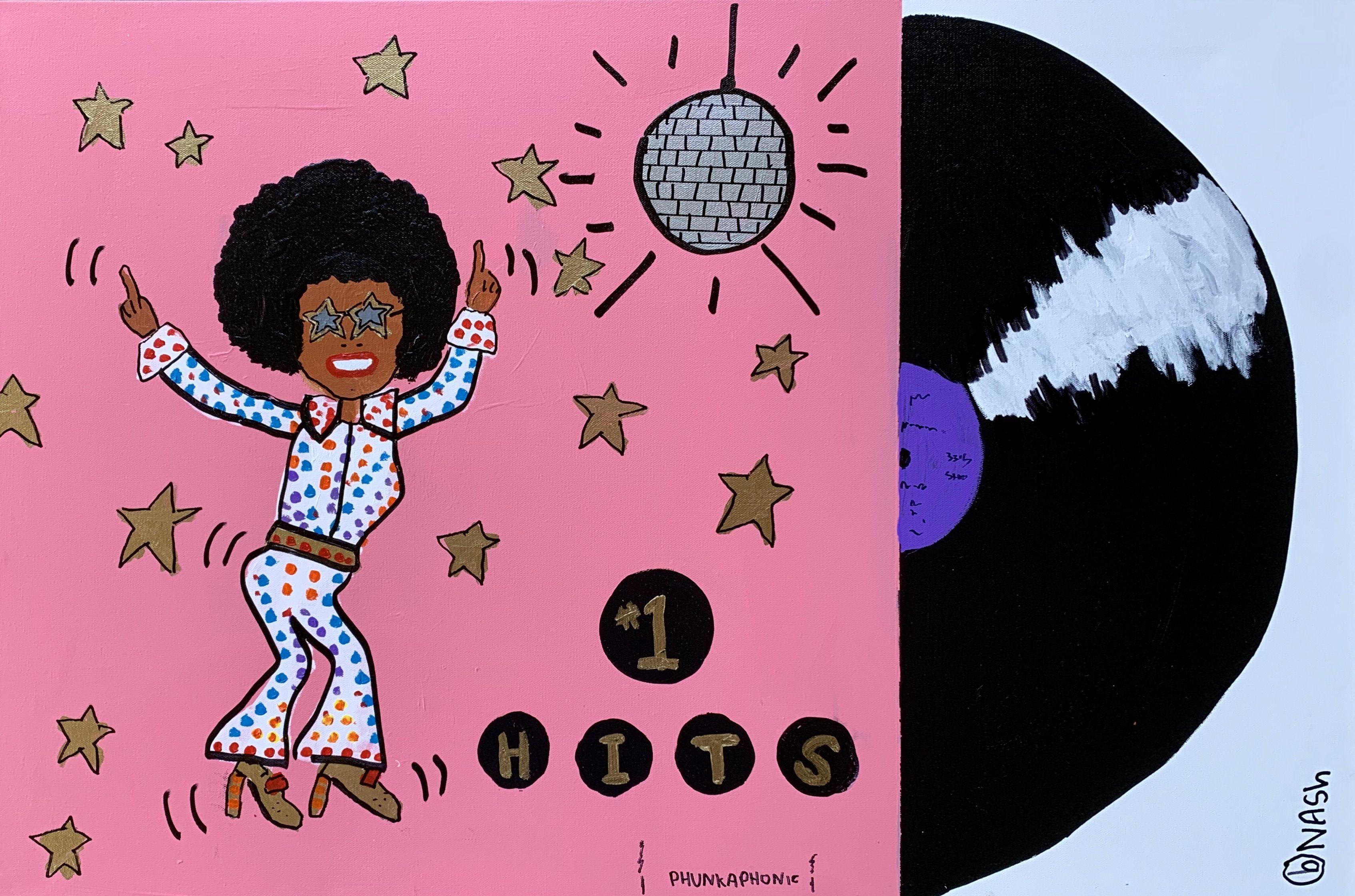 #1 Disco Hits, Pittura, Acrilico su tela - Painting di Brian Nash