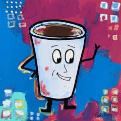 CoffeeMan says Hey!, Painting, Oil on Canvas