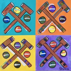 Croquet Mallets, Painting, Acrylic on Canvas