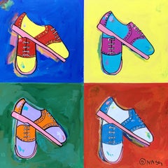 Four Saddle Shoes, Painting, Acrylic on Canvas