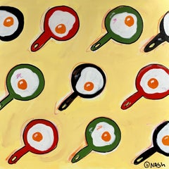 Fried Eggs, Painting, Acrylic on Canvas